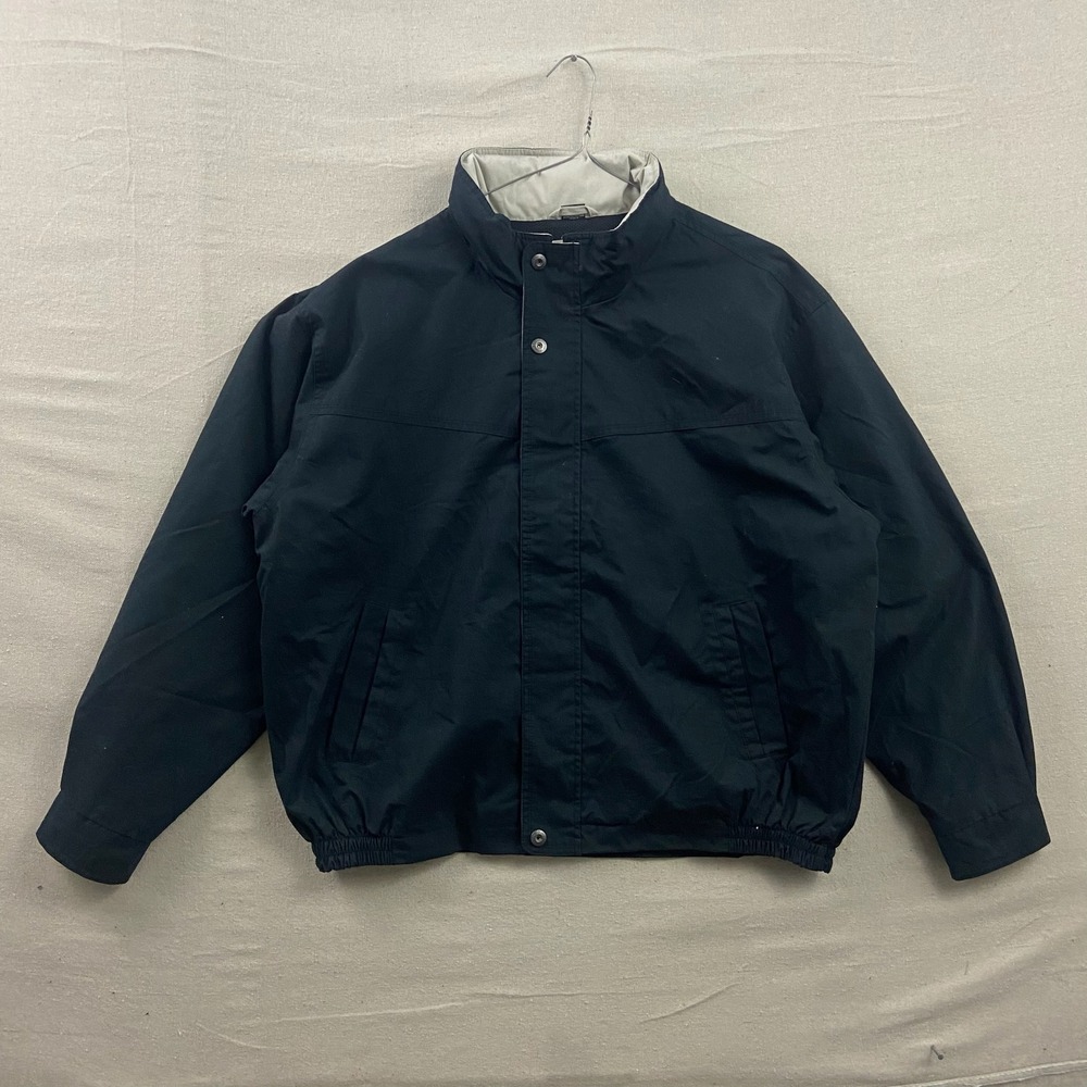 St. Johns Bay Harrington Jacket Mens XXL Black Full Zip Snap Lightweight Mesh